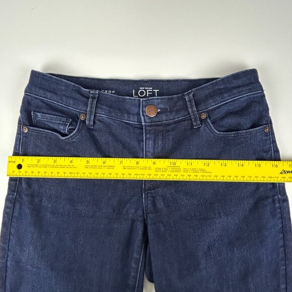 Loft Jeans Womens 2 (28x25) Modern Kick Crop Mid Rise Dark Wash Stretch Mid Rise - Picture 9 of 14